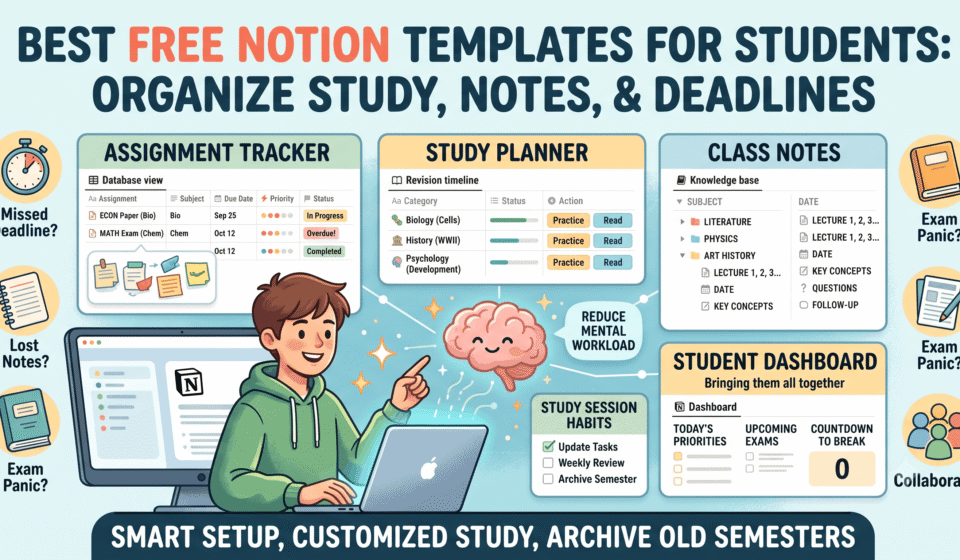 Best Free Notion Templates for Students to Organize Study