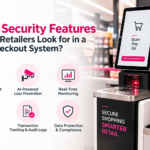 Self-checkout security features for retailers, including secure payments, AI loss prevention, monitoring, and data protection.