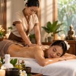 Thai oil massage providing a relaxing full-body spa experience